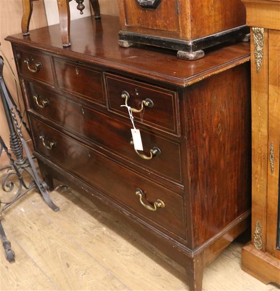 A mahogany chest of drawers W.113cm
